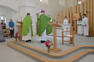 Archbishop blesses the Altar